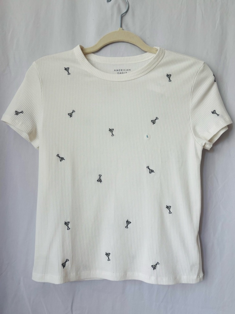 American Eagle Cocktail Ribbed Tee NWT - Picture 2 of 8